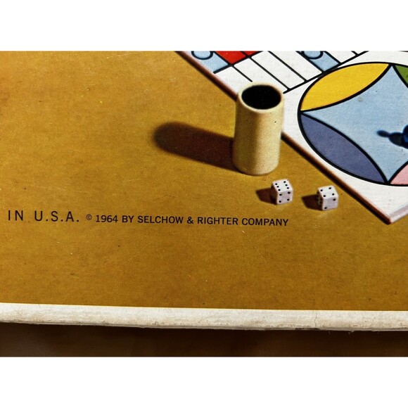 Vintage Parcheesi Board Game 1964 Gold Seal Edition Backgammon of India - Picture 7 of 7